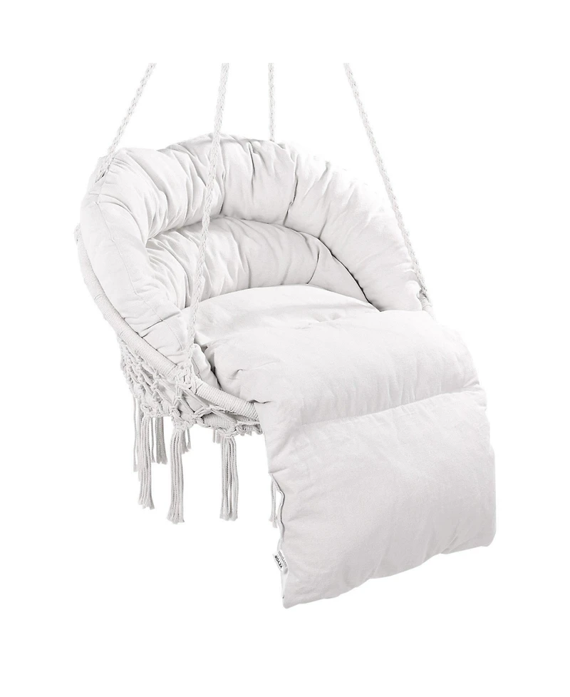 Slickblue Cotton Rope Hanging Hammock Chair for Patio Balcony Bedroom