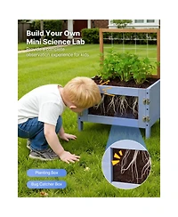 Sugift Wooden Outdoor Four-Zone Mud Kitchen, Ages 3+