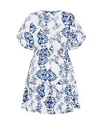 City Chic Women's Winslow Fit & Flare Print V-Neck Dress