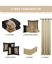 Stratford Park Sibyl Floral 9-Piece Comforter Set