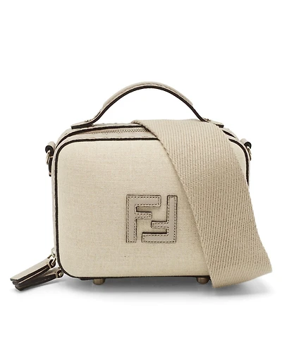 Pre-Owned Fendi Women's Mini Suitcase Canvas and Leather Shoulder Bag