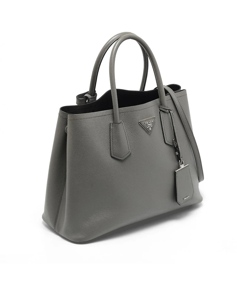 Pre-Owned Prada Women's Saffiano Cuir Leather Double Tote Bag