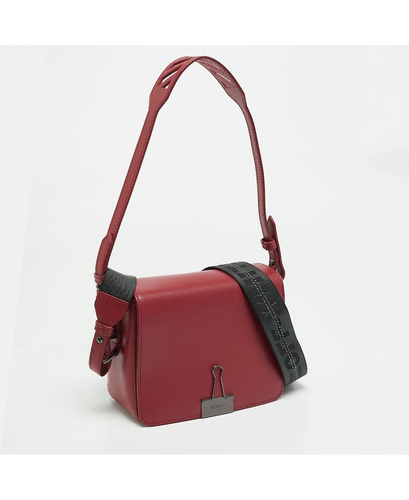 Pre-Owned Off-White Women's Mini Binder Clip Leather Shoulder Bag