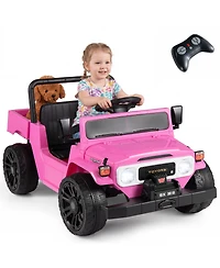 Gymax Licensed Toyota Ride-On Truck with Parent Remote Control, Electric Dump Bed & Spring Suspension, 66 lb Capacity, Ages 3-8