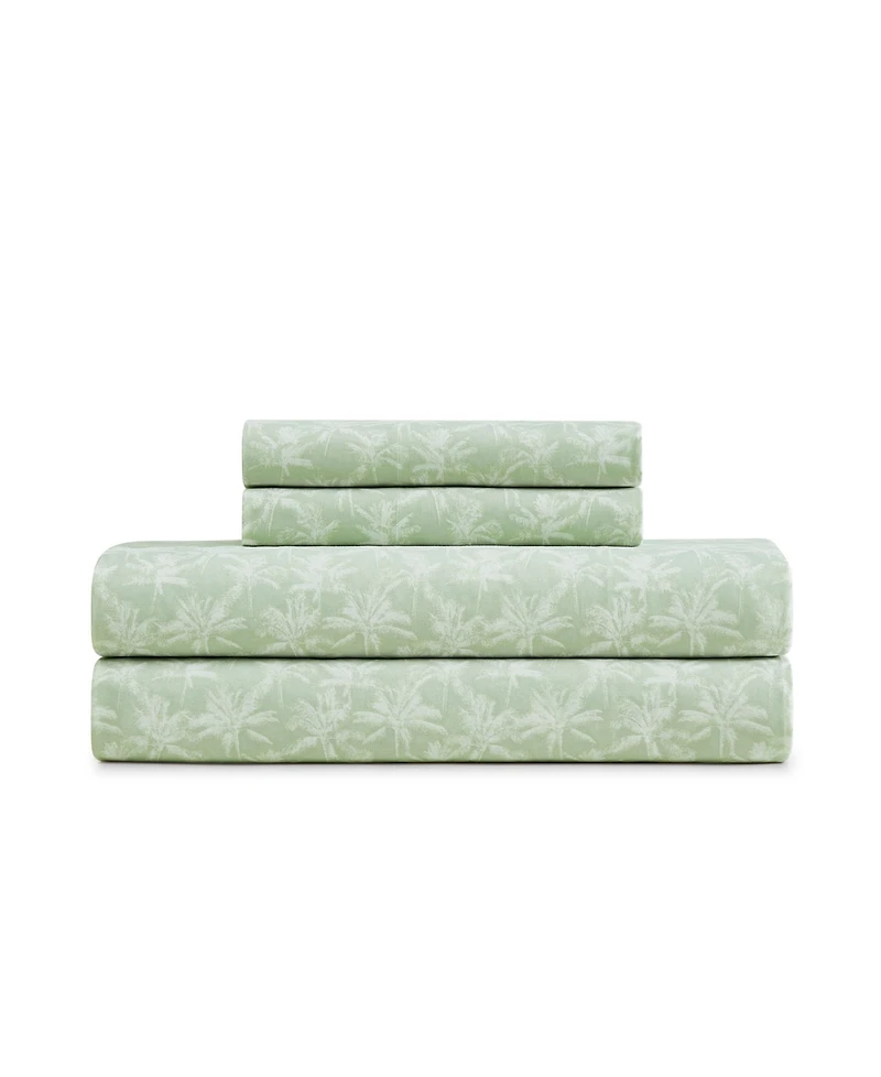 Tommy Bahama Home Tropic Breeze Washed Percale 100% Cotton 4-Piece Sheet Set