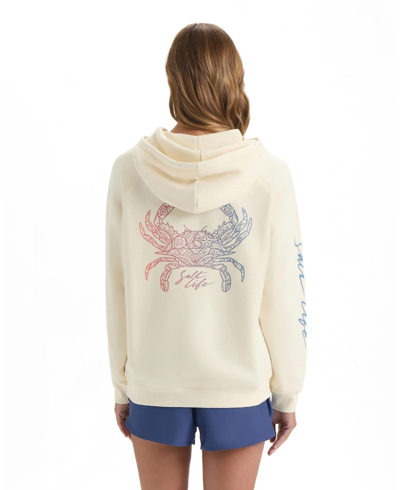 Salt Life Women's Crab Bay Relaxed-Fit Kangaroo-Pocket Hoodie