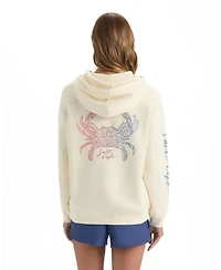 Salt Life Women's Crab Bay Relaxed-Fit Kangaroo-Pocket Hoodie