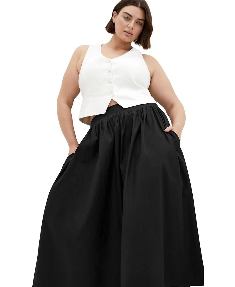 City Chic Plus Maci A-Line Midi Skirt
