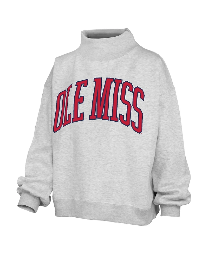 Pressbox Women's Ole Miss Rebels Nelson Oversized Mock-Neck Sweatshirt