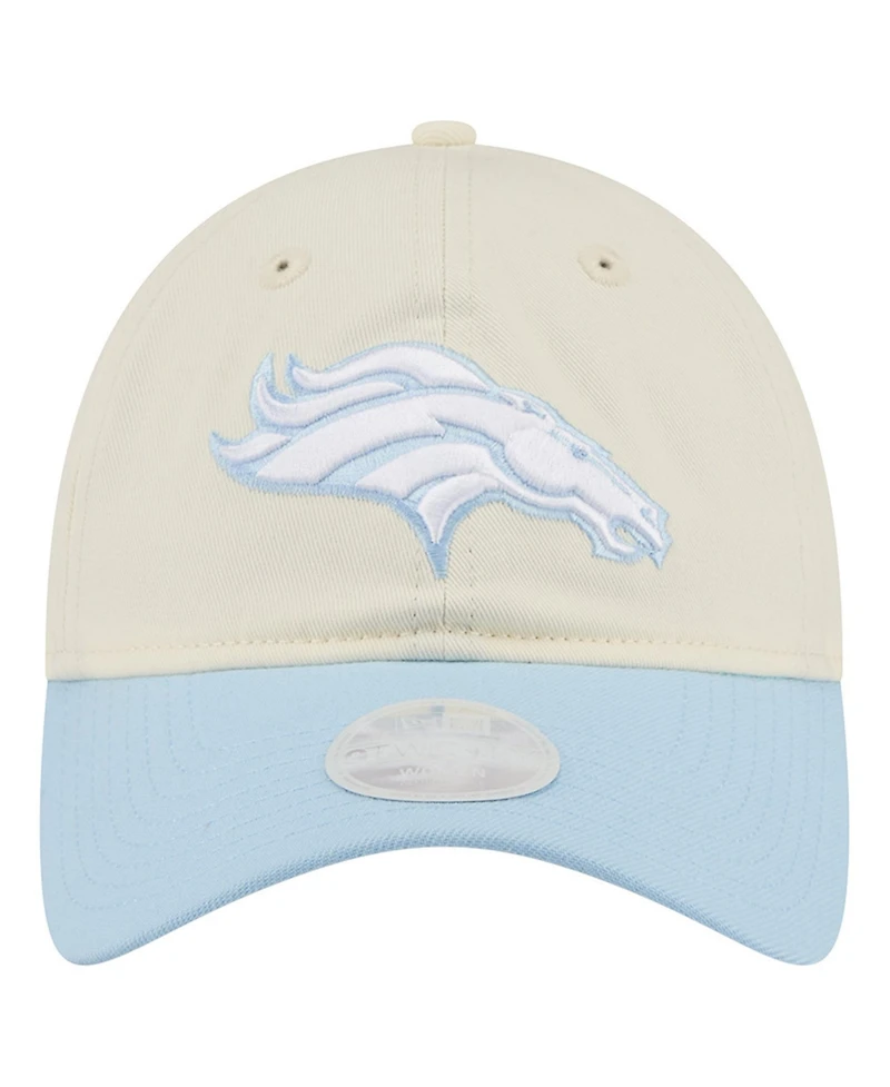 New Era Women's Cream/Coastal Blue Denver Broncos 9TWENTY Adjustable Hat