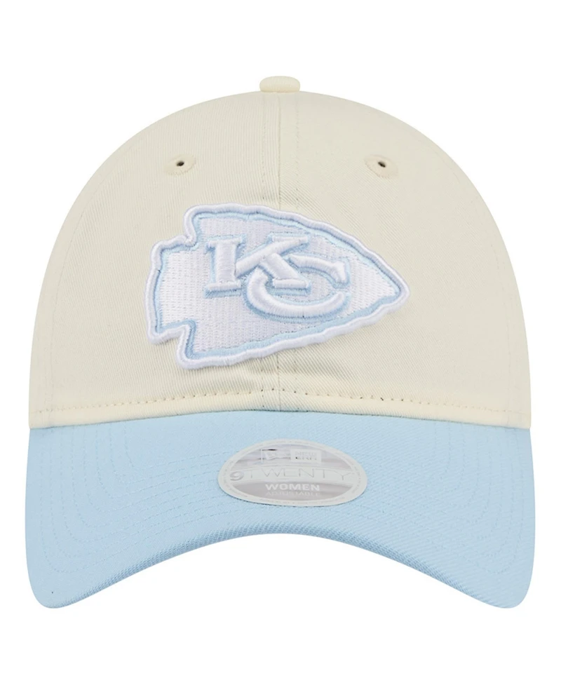 New Era Women's Cream/Coastal Blue Kansas City Chiefs 9TWENTY Adjustable Hat