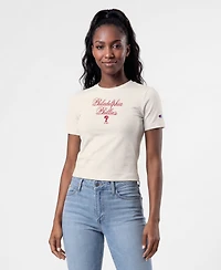 Champion Women's Philadelphia Phillies Soft-Touch Cropped T-Shirt