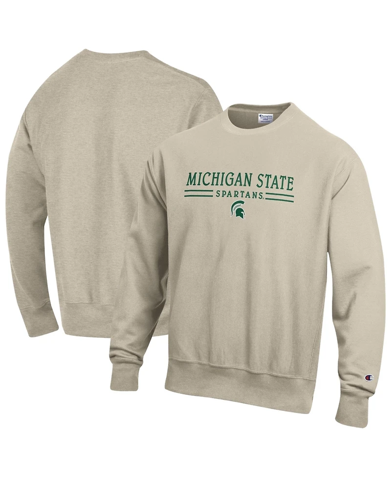 Champion Men's Michigan State Spartans Reverse Weave Heavyweight Fleece-Lined Crewneck Sweatshirt