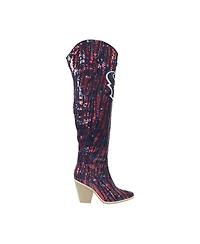 Cuce Houston Texans Over-the-Knee Two-Tone Sequin Boots