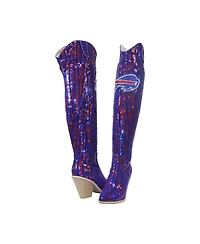 Cuce Buffalo Bills Over-the-Knee Two-Tone Sequin Boots