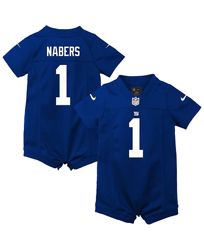 Nike Baby Boys and Girls' New York Giants Malik Nabers Short-Sleeve V-Neck Romper
