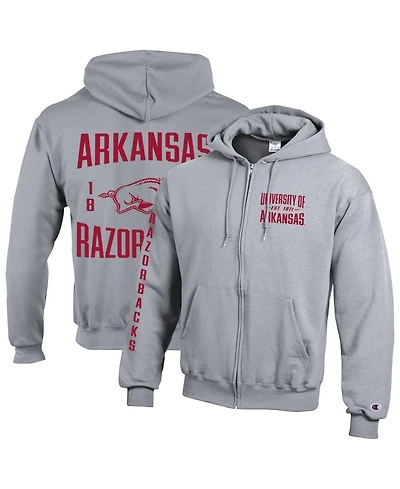 Champion Men's Arkansas Razorbacks Varsity Powerblend Full-Zip Fleece Relaxed-Fit Hoodie