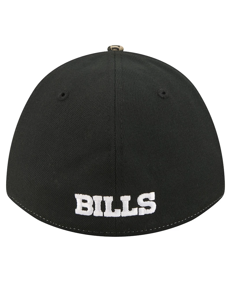 New Era Men's Camo/Black Buffalo Bills Team Collection Real Tree 39THIRTY M-Crown A-Frame Flex Hat