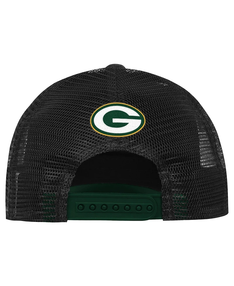 Outerstuff Big Boys and Girls Green Bay Packers Handoff Foam-Front-Panel Trucker Hat