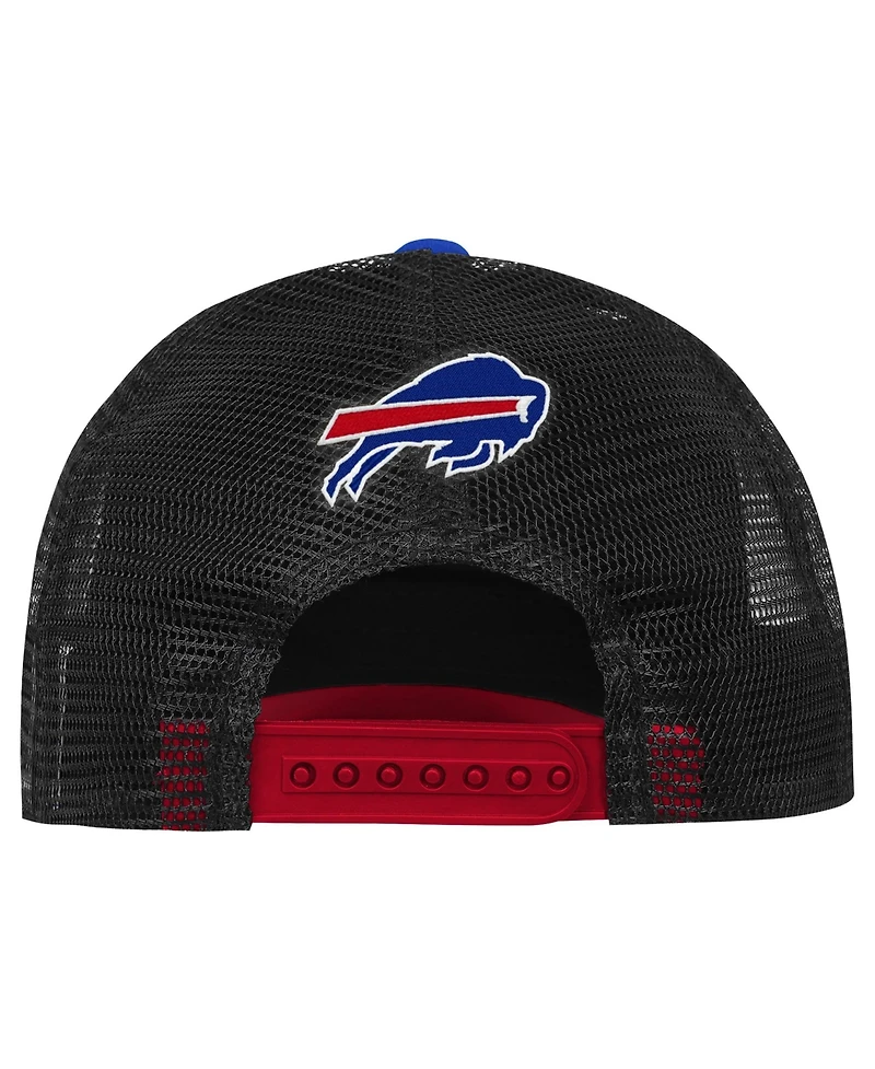 Outerstuff Big Boys and Girls Buffalo Bills Handoff Foam Front Panel, Curved-Bill Trucker Hat