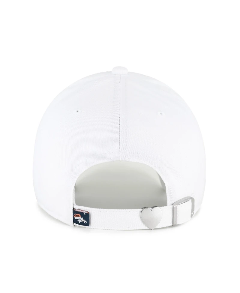 '47 Brand Women's White Denver Broncos Trendy Script Clean Up Adjustable Hat