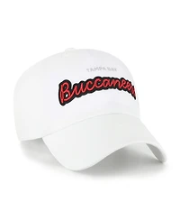 '47 Brand Women's White Tampa Bay Buccaneers Trendy Script Clean Up Adjustable Hat