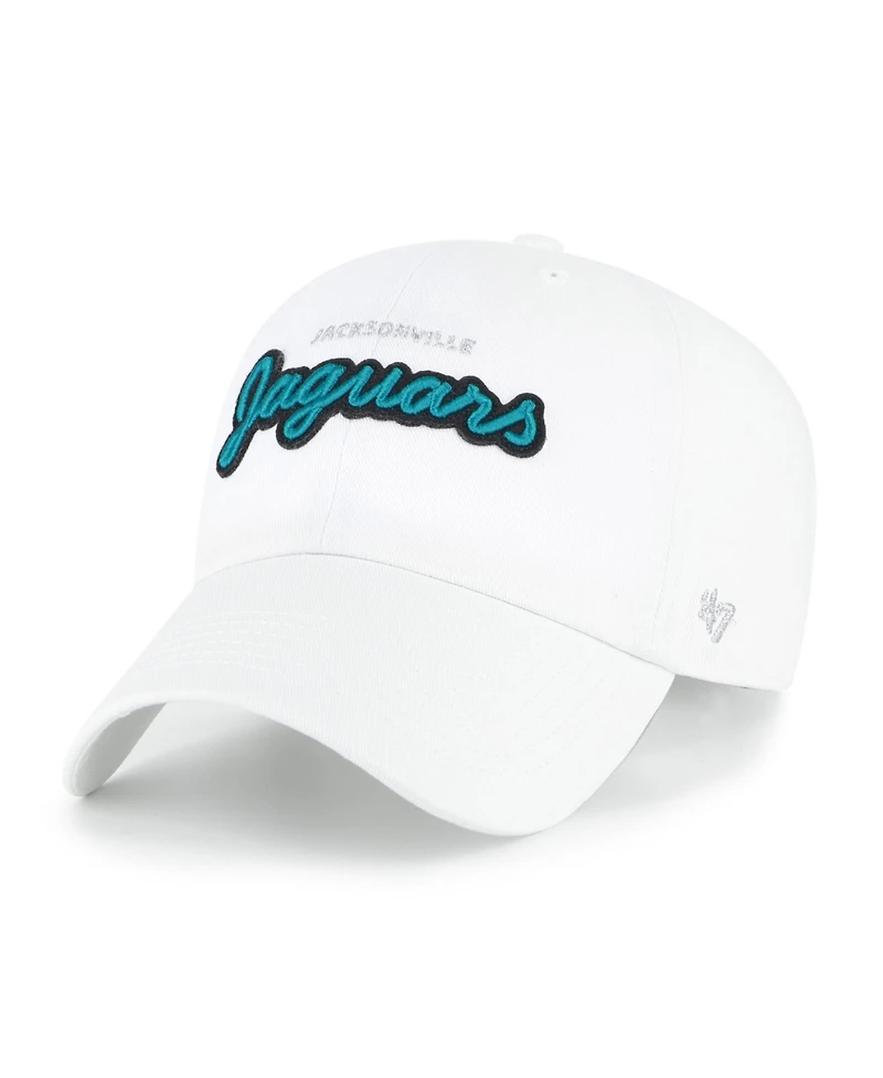 '47 Brand Women's White Jacksonville Jaguars Trendy Script Clean Up Adjustable Hat
