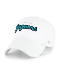 '47 Brand Women's White Jacksonville Jaguars Trendy Script Clean Up Adjustable Hat
