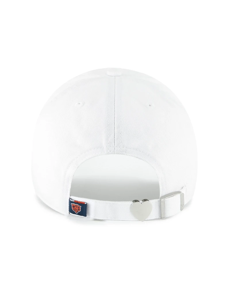 '47 Brand Women's White Chicago Bears Trendy Script Clean Up Adjustable Hat