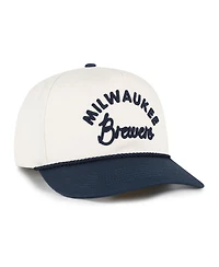 '47 Brand Men's and Women's Natural/Navy Milwaukee Brewers Rope Script Hitch Adjustable Hat