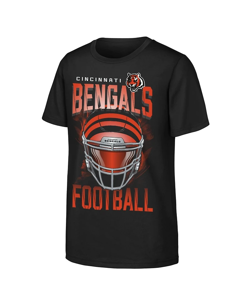 Outerstuff Boys' and Girls' 4-16 Cincinnati Bengals Full Gear Crewneck T-Shirt