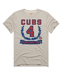 Homage Men's Pete Crow-Armstrong Stone Chicago Cubs Wreath Rookie Graphic Tri-Blend T-Shirt