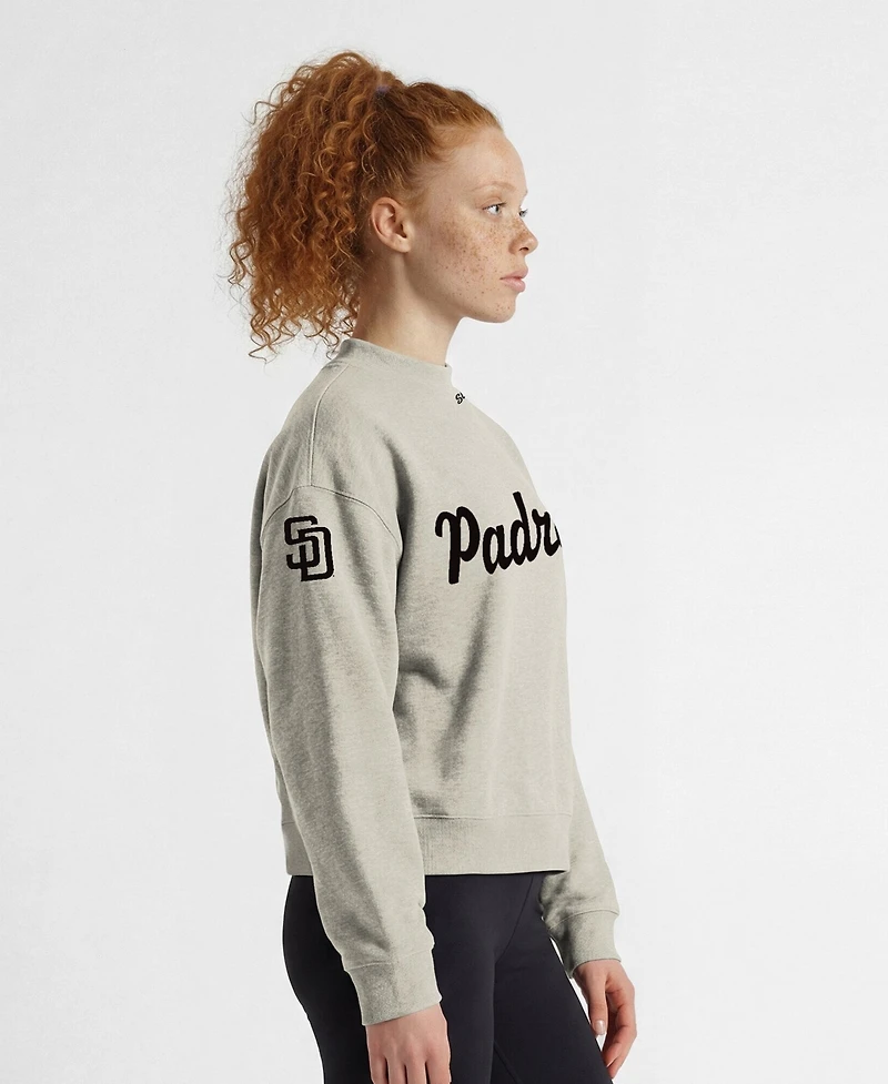 Champion Women's San Diego Padres Triumph Tri-Blend Mock Neck Fleece-Lined Sweatshirt