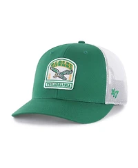 '47 Brand Men's Kelly Green Philadelphia Eagles Throwback Headstone Trucker Adjustable Hat