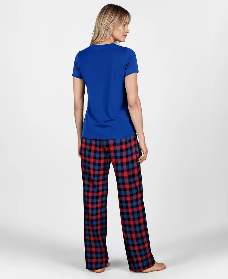 Concepts Sport Women's 2-Piece Set Buffalo Bills Highland Plaid Short-Sleeve T-Shirt and Pajama