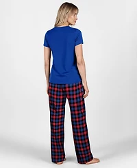 Concepts Sport Women's 2-Piece Set Buffalo Bills Highland Plaid Short-Sleeve T-Shirt and Pajama