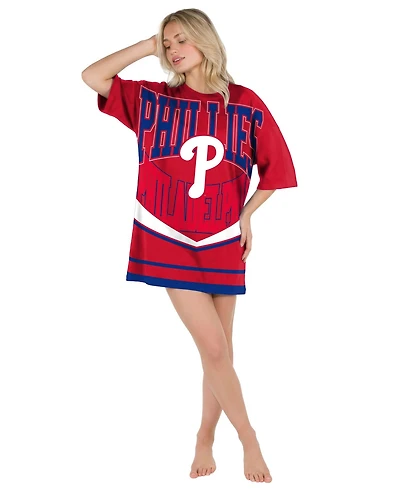 Concepts Sport Women's Philadelphia Phillies Mosaic Knit Short-Sleeve Nightdress