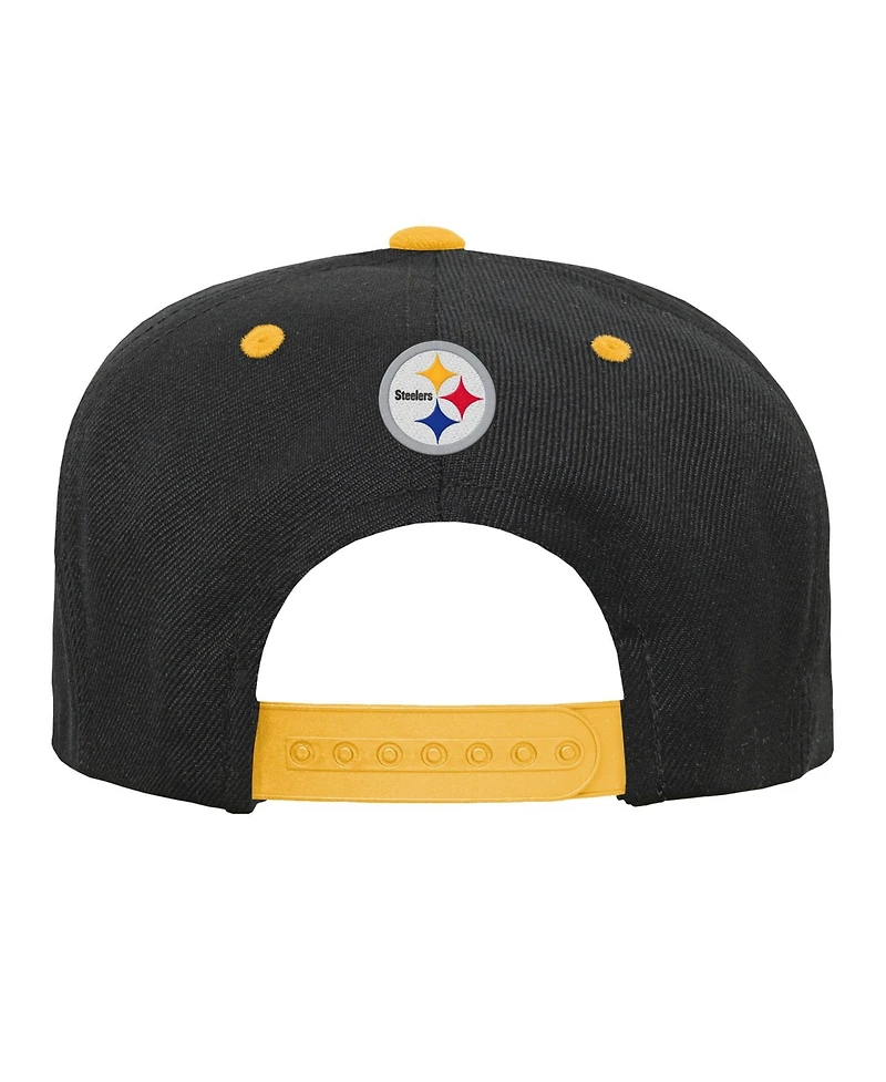 Outerstuff Boys and Girls Pittsburgh Steelers Snapback Embroidered Graphics Baseball Cap