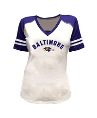 Fanatics Plus Baltimore Ravens Lamar Jackson V-Neck Bling T-Shirt