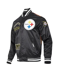 Pro Standard Men's Black Pittsburgh Steelers Sublimated Satin Full-Snap Jacket
