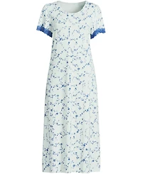 Lands' End Women's Mid-Calf Scoop Neck Nightgown