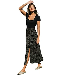 Cupshe Women's Feeling Free Floral-Print Square-Neck Maxi Dress