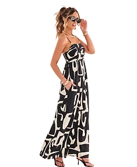 Cupshe Women's Abstract Geometric Print Wide-Leg Jumpsuit