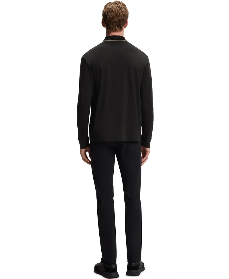 Boss by Hugo Boss Men's Interlock-Cotton Zip-Neck Polo Shirt