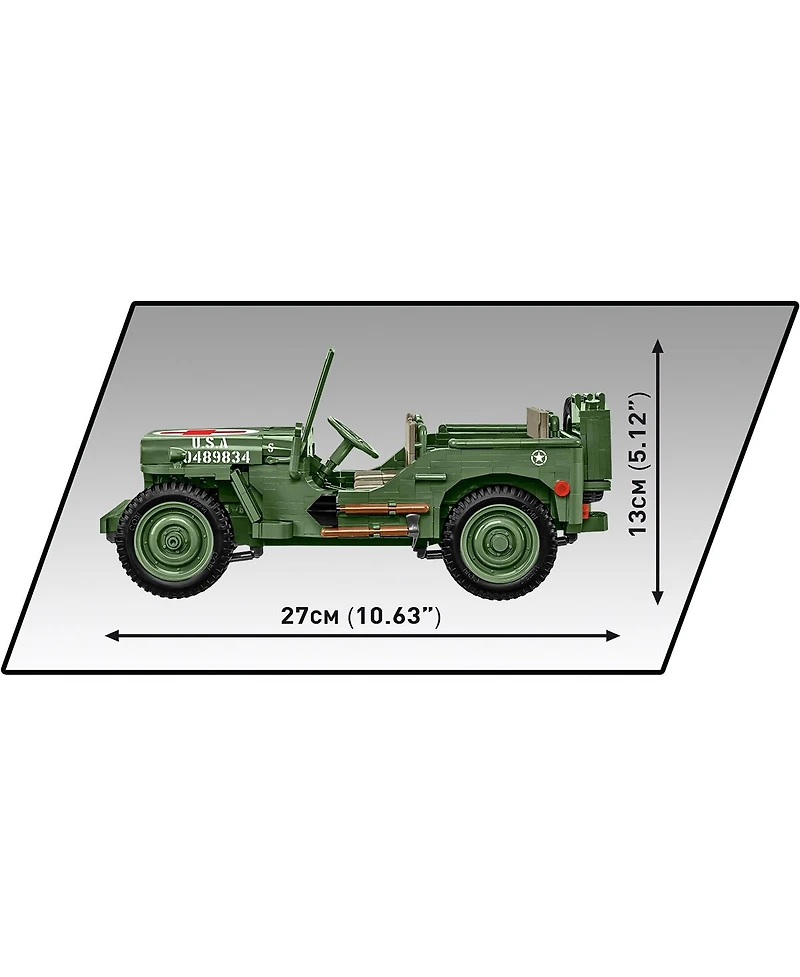 Cobi Historical Collection Wwii Jeep Willys Mb Medical 1131-Piece Building Set, Ages 11+