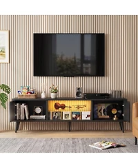 Aheaplus Tv Stand Media Console Table with Power Outlet for 30-60"