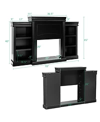 Mecale 70 Modern Fireplace Media Entertainment Center with Bookcase
