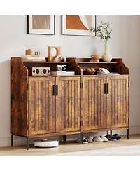 gaomon Shoe Storage Cabinet for Entryway,5-Tier Shoes with Doors and3 Adjustable Shelves, 41" H Wood Rack Closet