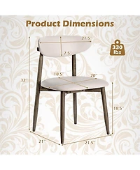 Gymax Wooden Dining Chairs Set of 2 Upholstered Kitchen with Curved Backrest