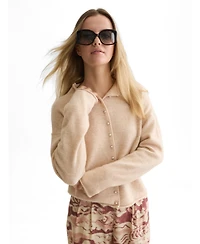 Scotch & Soda Women's Fuzzy Funnel-Neck Cardigan